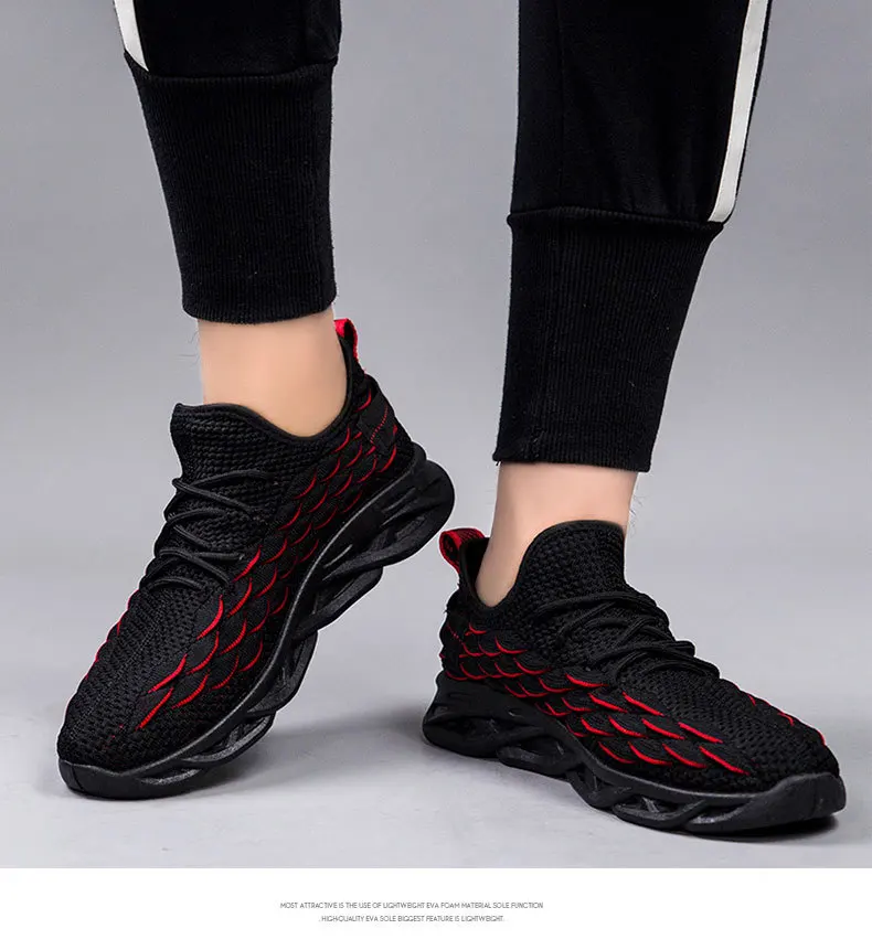 

Men Sports Shoes Running Flying Weaving Knife Edge Fish Scale Men Coconut Shoes Personalized Breathable Sole Sleeve Casual Shoes