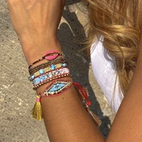 bluestar 2021 turkish eye bracelets handmade crystal bead pulseras mujer moda shell jewelry armband 2021
