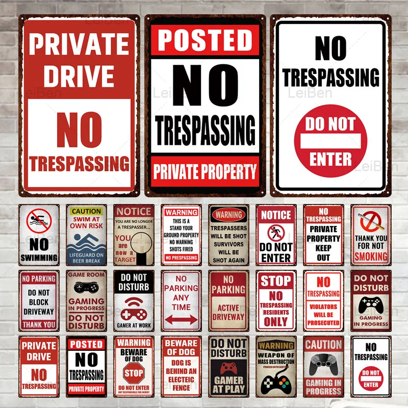 

Warning Sign Vintage Plaque Retro Metal Sign Decorative Plate Wall Decoration Man Cave Bedroom Cafe Park Iron Painting 20X30Cm