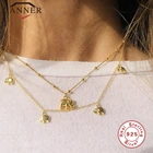 Женское Ожерелье CANNER из настоящего стерлингового серебра 925 пробы, ожерелье с лавицей в виде слона, маленький золотого цвета, изящное Ювелирное Украшение