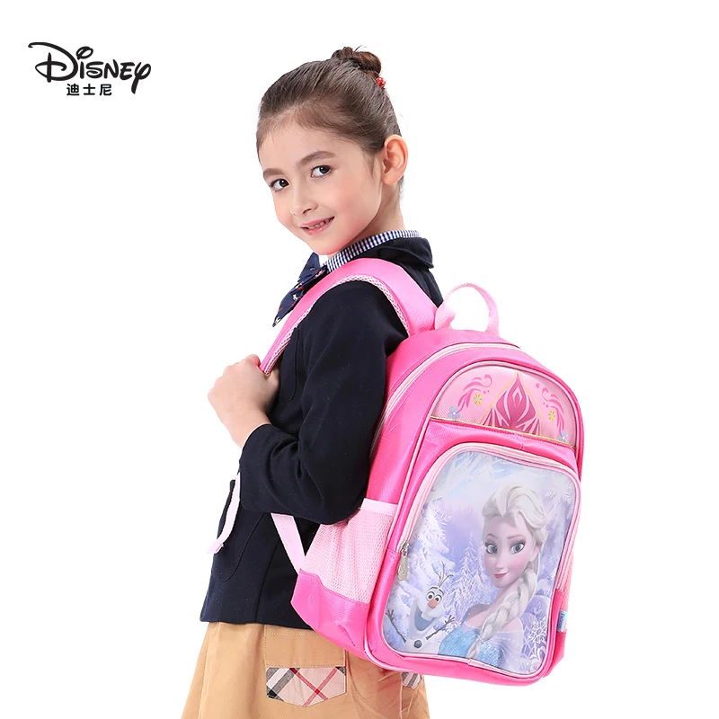 Authentic Authorized Disney Schoolbag Elementary School Girls 1-3 Grades Frozen Princess Girls Backpack Childrens Backpack