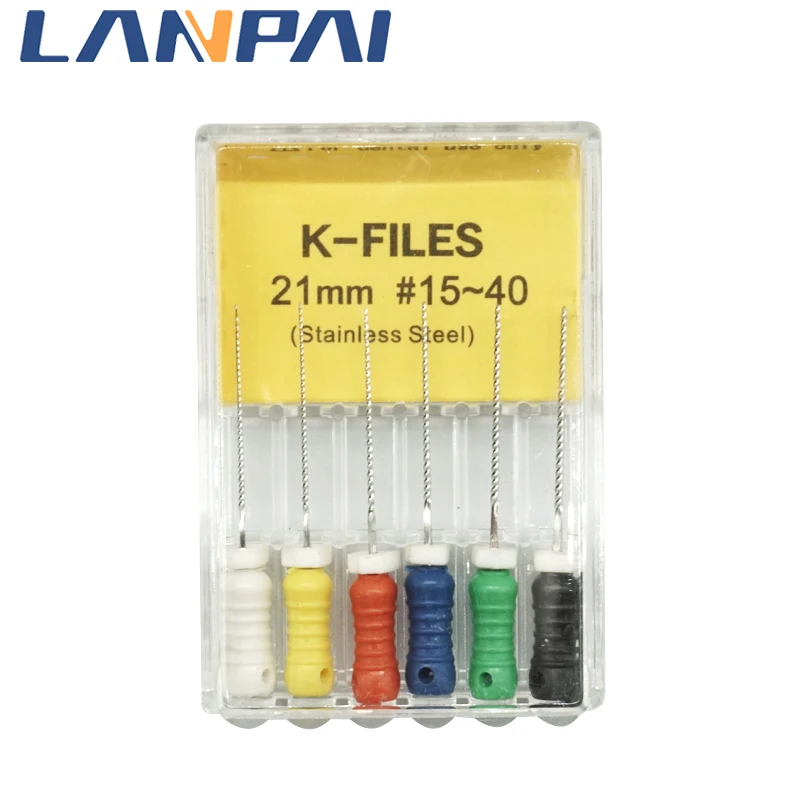 Lanpai Dental K Файлы 6 шт./упак. Органайзер ручная пилка нержавеющая сталь 25/21 мм высокая