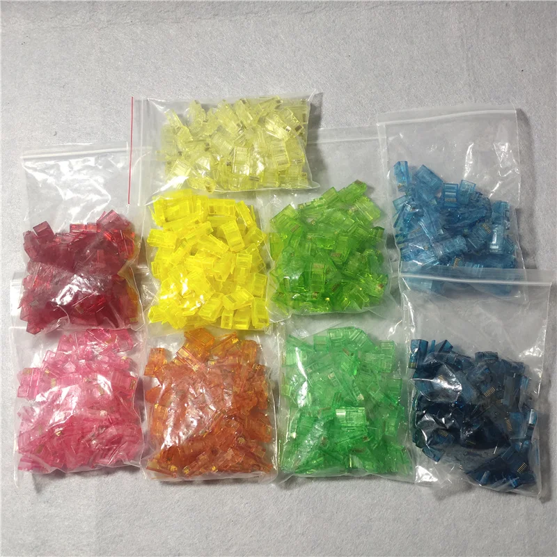 

50pcs RJ45 Ethernet Cables Module Plug Cat5e Gold Plated Network Connector RJ-45 Crystal Heads