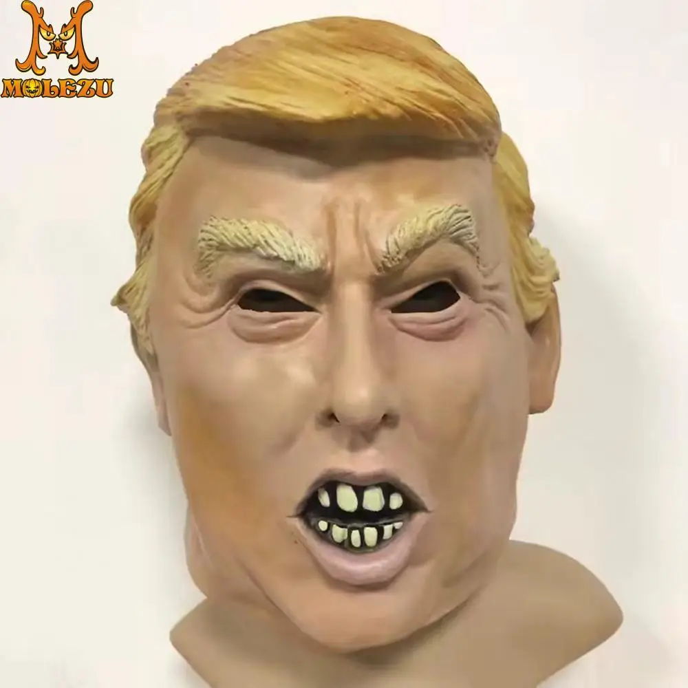 Molezu забавные Реалистичная латексная знаменитости Дональд Трамп Путин маска