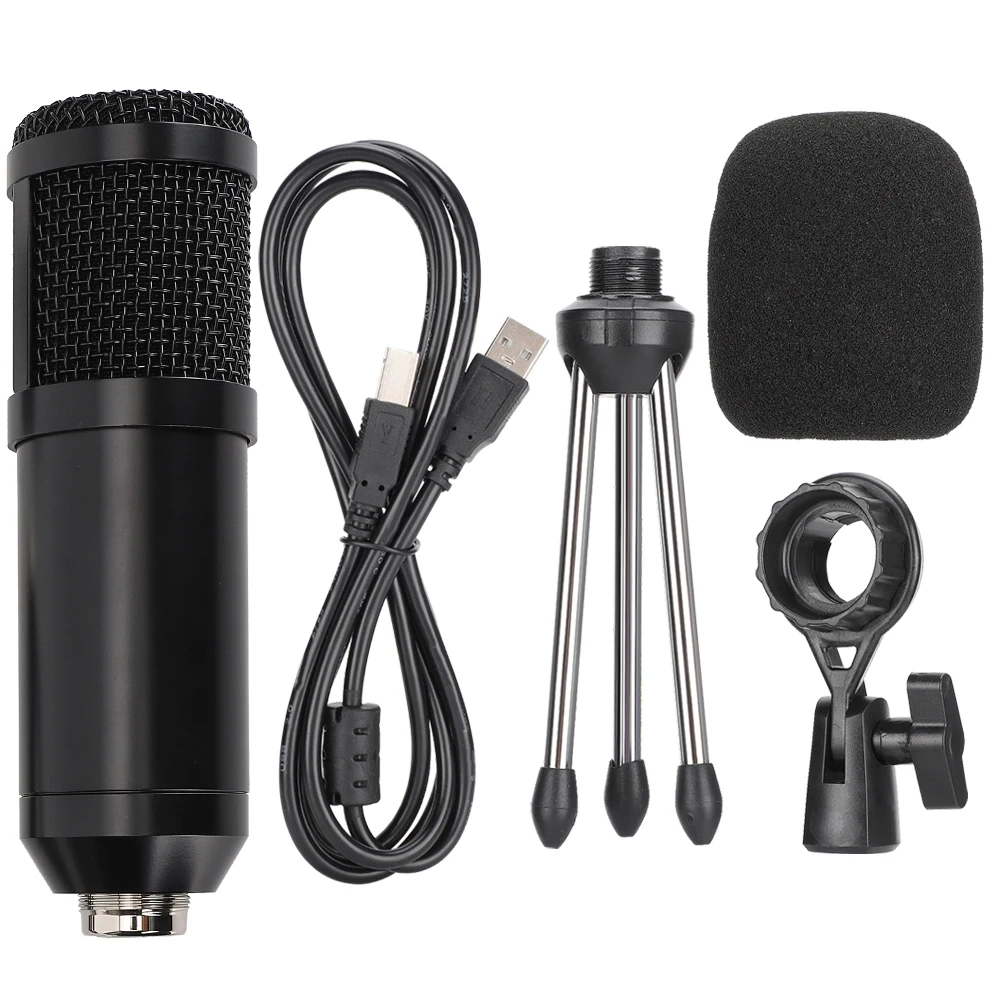 

BM-800 USB конденсаторный микрофон, бесплатный микрофон со штативом для записи караоке