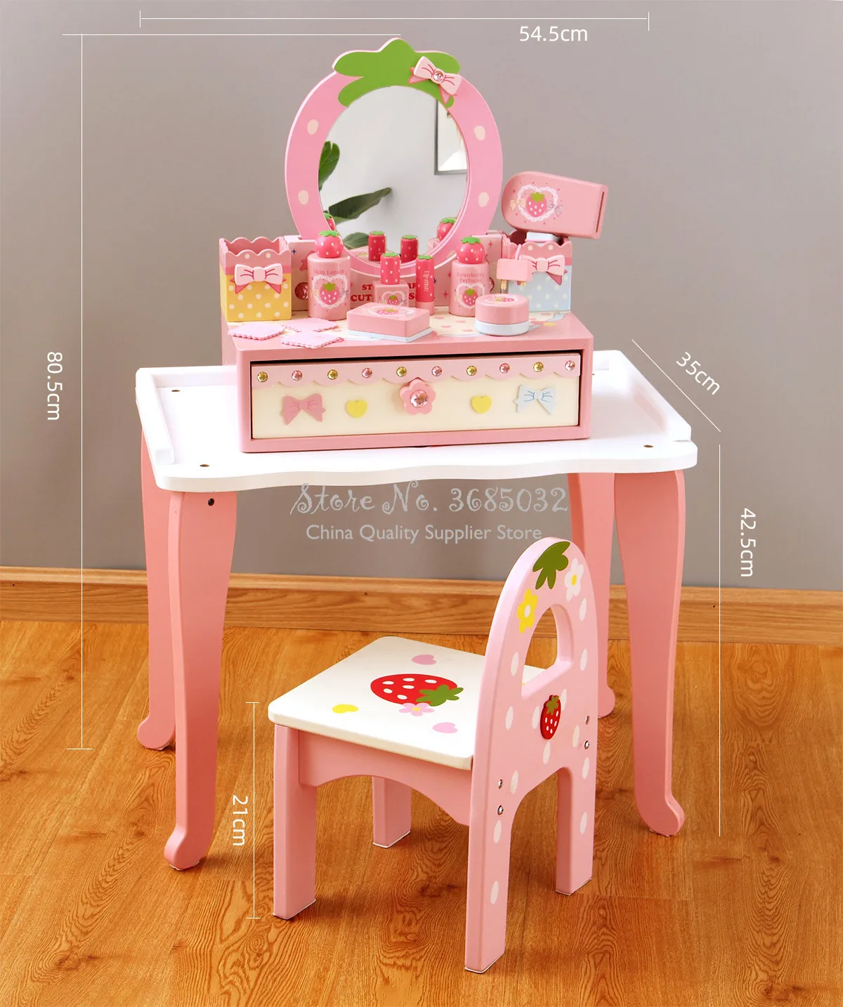 Туалетный столик и стул принцессы имитация розового цвета детские комоды для От 3