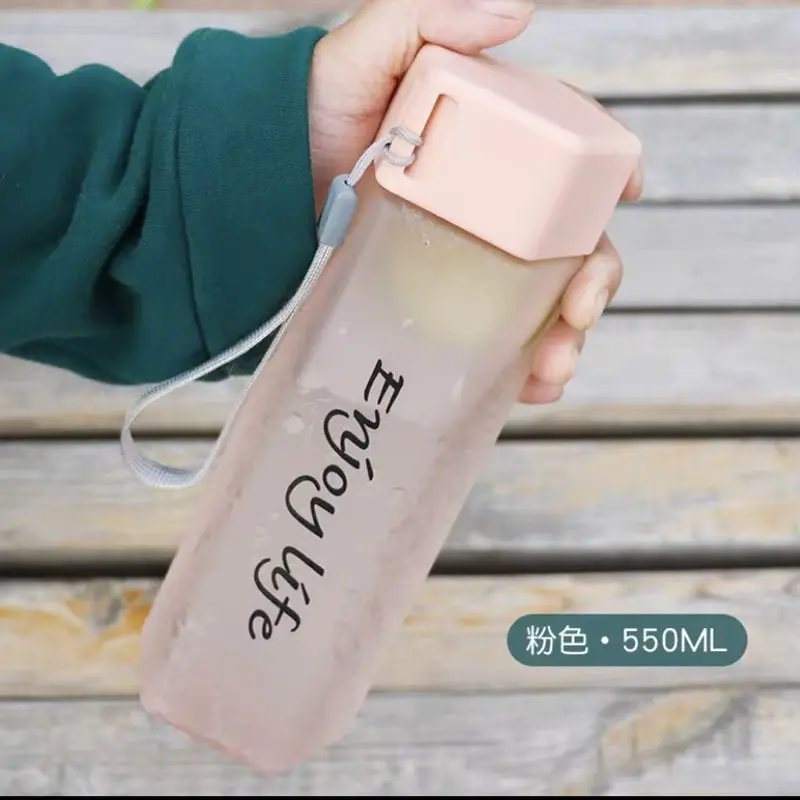 

Personality net red creative water cup square plastic cup female fresh portable male student simple sports frosted cup