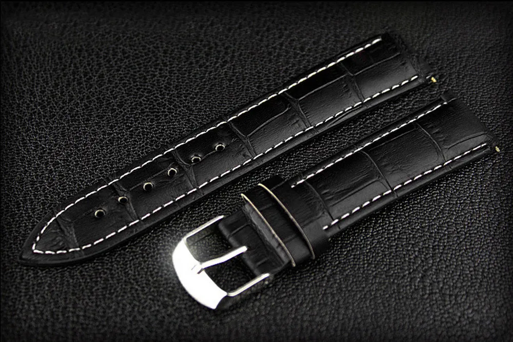 Мужские часы с кожаным ремешком аналоговые кварцевые синим стеклом мужские из