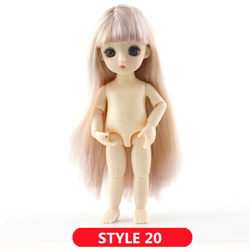 STYLE 20 1/12 BJD куклы 13 суставов DIY милые куклы принцессы 16 см 3D глаза ручной работы оригинальные куклы для девочек игрушки для детей подарки на день рождения - Цвет: STYLE 20