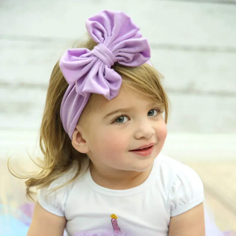 Детская Хлопковая повязка на голову с большим бантом красная желтая детские