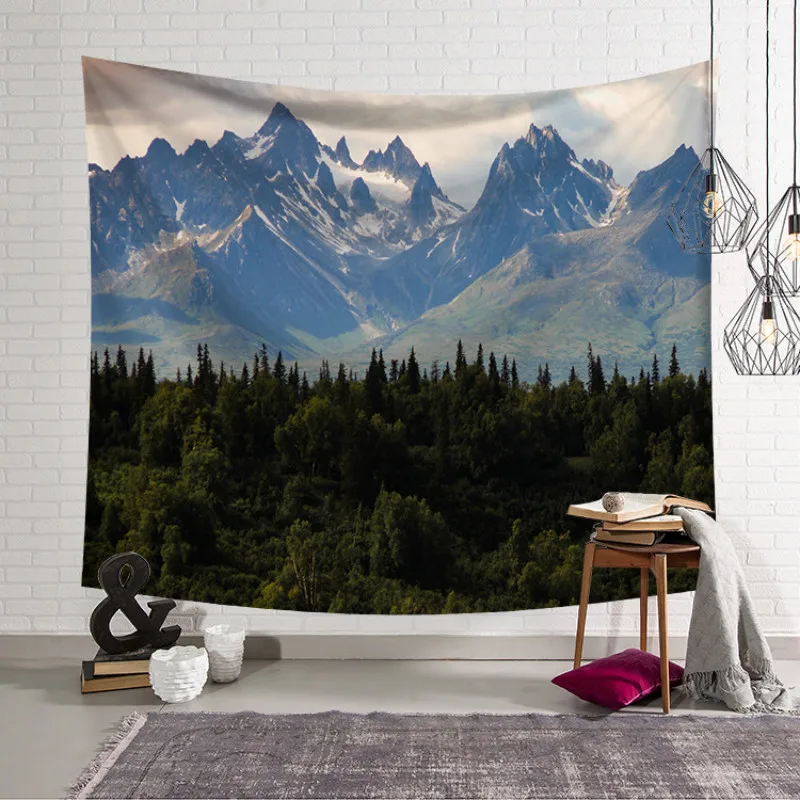 Cilected Landscape Scenery Tapestry Wall Hanging Natural Polyester Sanding Beach Towel Sofa Background Cloth | Дом и сад