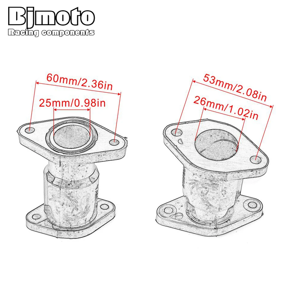 BJMOTO высококачественный резиновый Мотоцикл карбюраторный адаптер впускной трубы