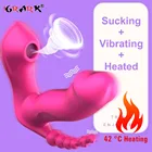 Беспроводной Вибратор для сосания влагалища фаллоимитатор с подогревом интимные игрушки для женщин анальные шарики пробка для точки G на присосках, для клитора, стимулятора клитора