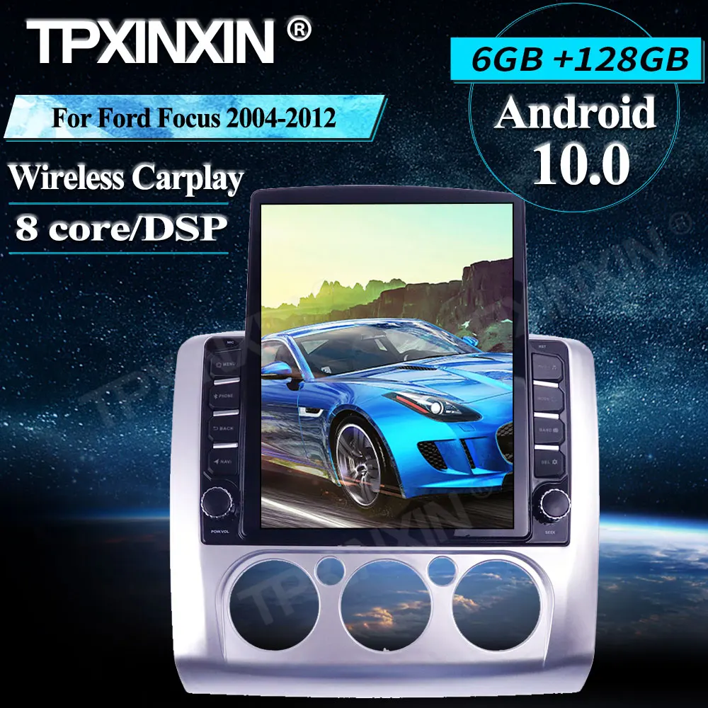 

For Ford Focus 2004-2012 DSP Tesla Style Android 10.0 GPS Car Multimedia Player Headunit Audio Radio Navigtion Wireless Carplay
