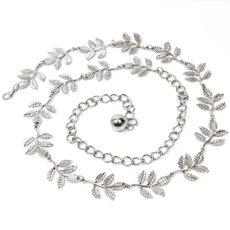 Модные ремни винтажный дизайнерский пояс в виде листьев застежка металлическая