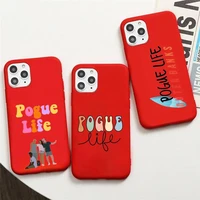 outer banks livin the pogue life phone case red candy color for iphone 11 12 mini pro xs max 8 7 6 6s plus x se 2020 xr