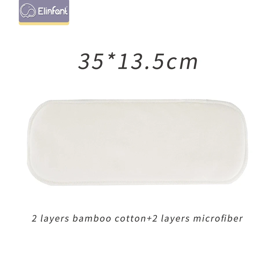 Elinfant-10 piezas de algod&oacute;n de bamb&uacute; con 2 capas de microfibra, supersuave, absorbente, 35x13,5 cm, inserto de pa&ntilde;al de tela-1