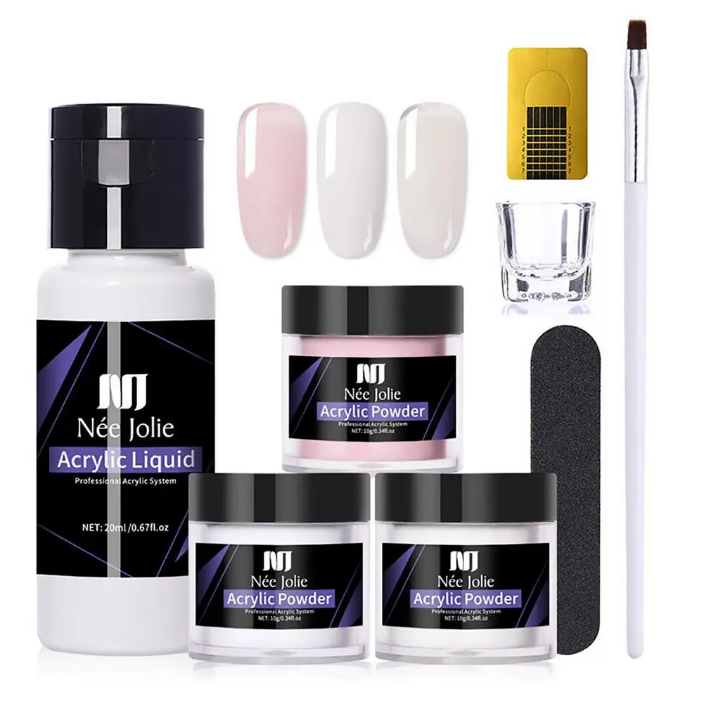 

Acrylic Nail Set Crystal Clear Acrylic Powder Liquid Nail Kit Transparent Crystal Powder Nail Extension Powder Model Carved New