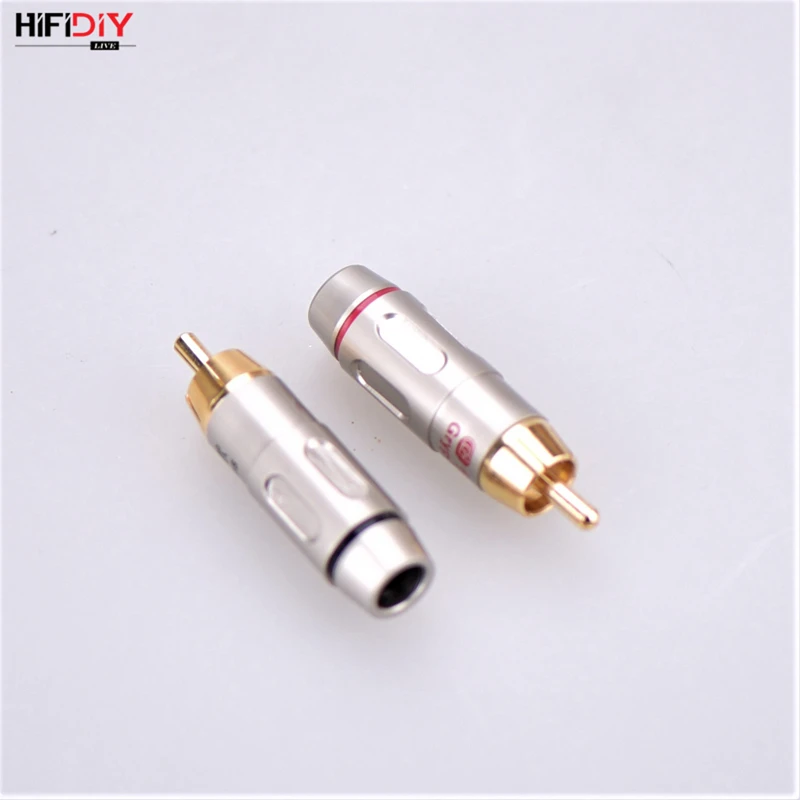 HIFIDIY LIVE 2 шт./компл. RCA штекер аудио сигнала входной кабель провод позолоченный