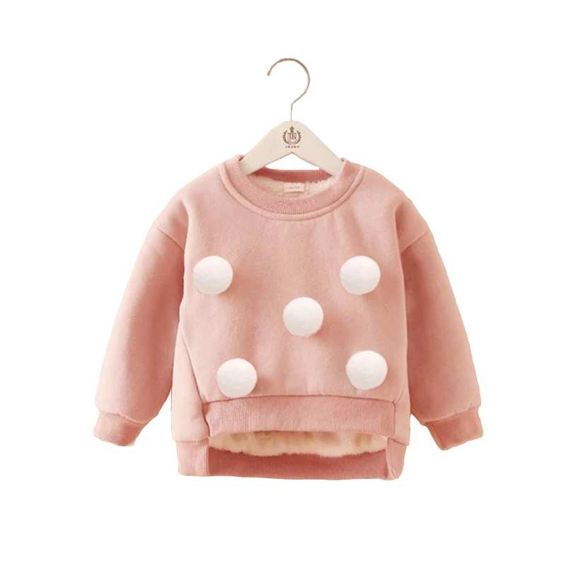 Зимняя плотная теплая футболка для маленьких девочек Детская школьная одежда с