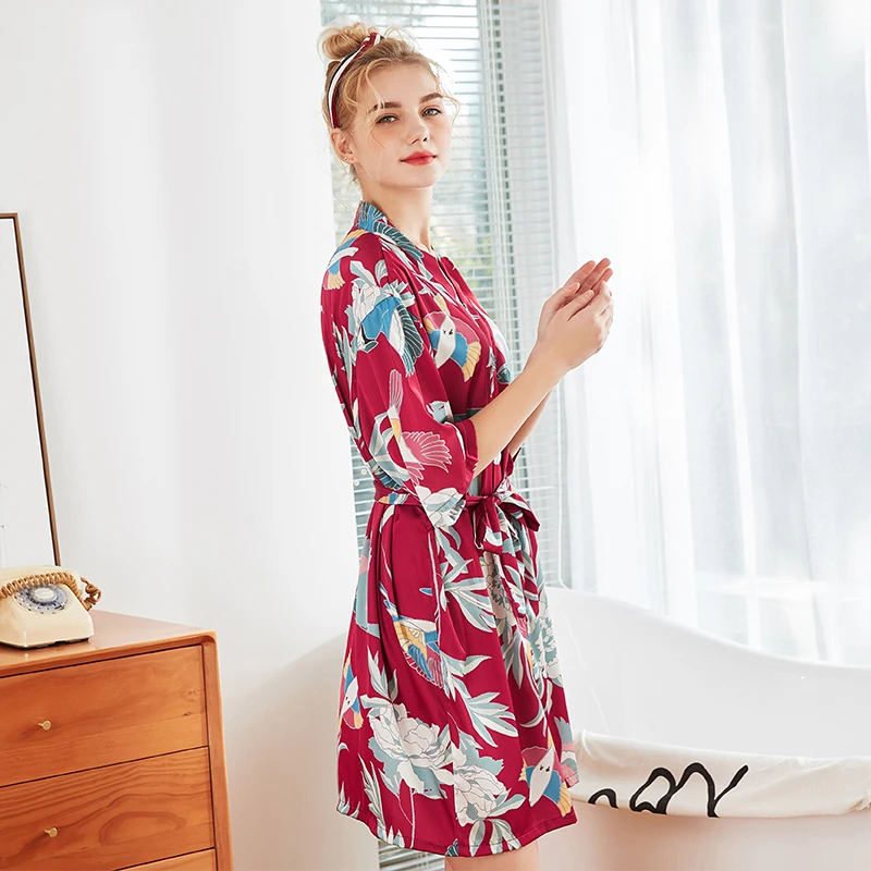 Лидер продаж большие размеры Женский банный халат модная одежда для сна с