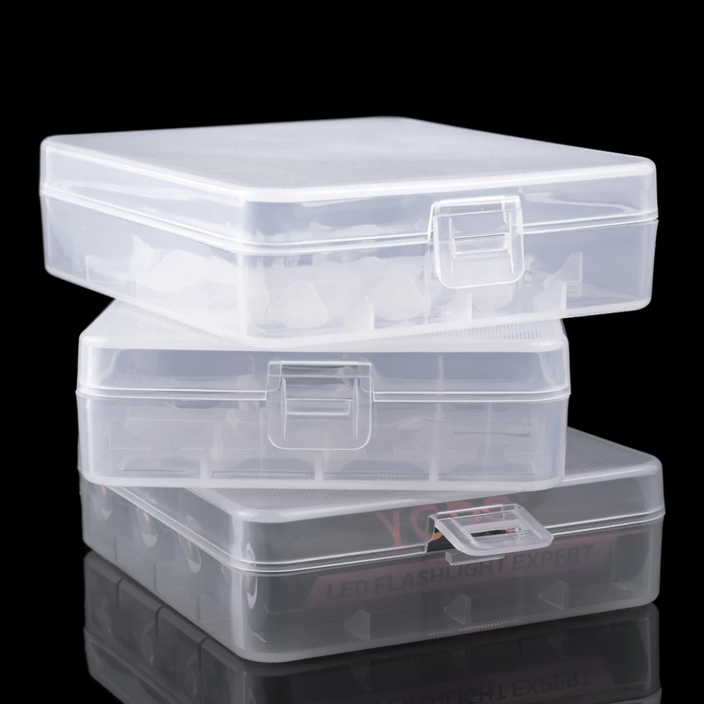 YCDC 18650 Battery Storage Box Case for 4 x 18650 Batteries Store Boxes Holder Transparent Container 18650 Battery Box images - 6