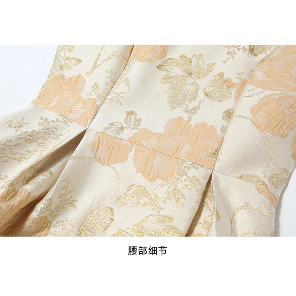 

Simgent Jacquard Dress Fall Winter Women Sleeveless A Line Flared Elegant Vintage Tank Dress Vestidos SG0983