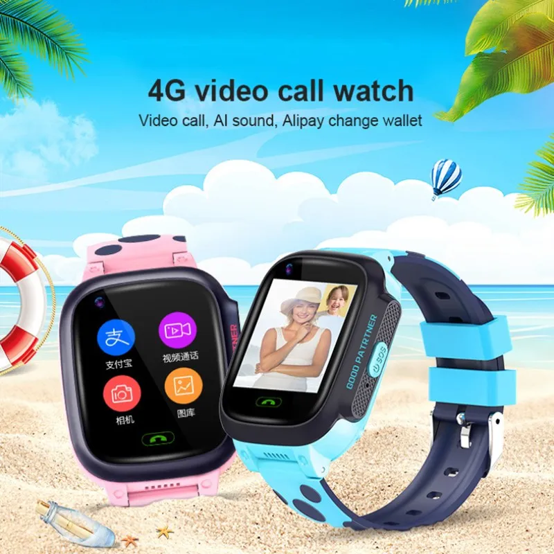

2021 New Children's Watch Smart Kids GPS 4G Waterproof Boys With Sim Card Photo Waterproof IP67 Kids Gift For IOS Android