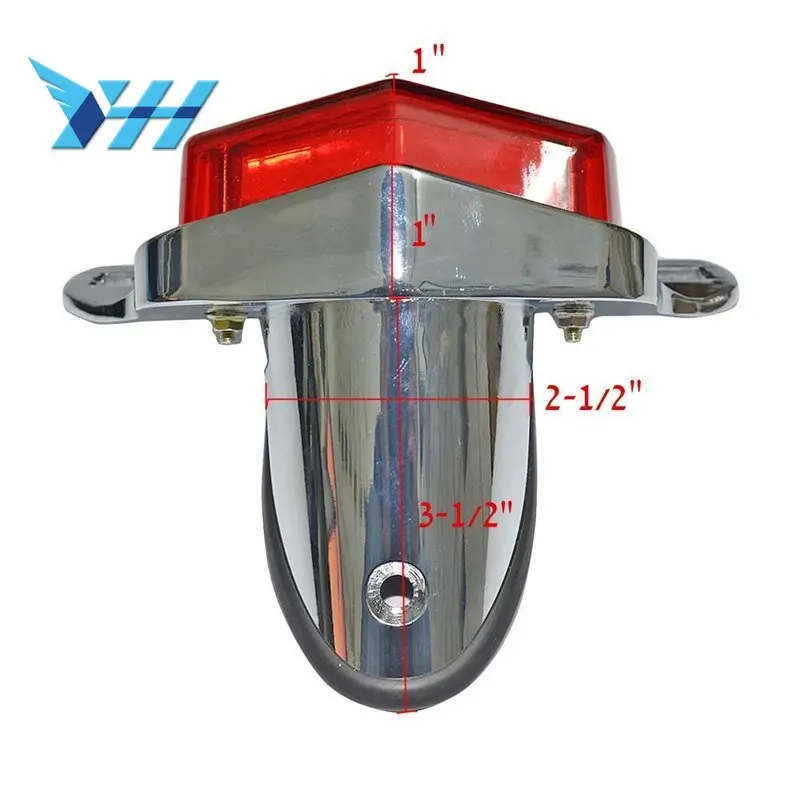 

Motorcycle Universal Chrome 12V LED Rear Brake Tail Light License Plate Lamp Custom For Honda For Yamaha Cafe Racer