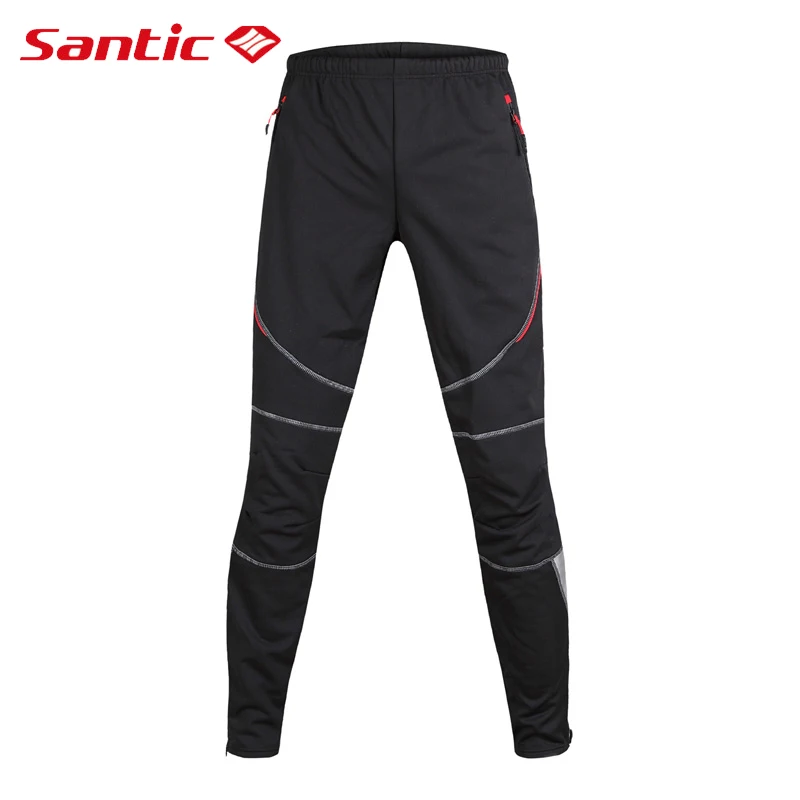 Santic зимние теплые флисовые ветрозащитные велосипедные брюки для мужчин и женщин
