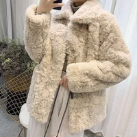 2021 short woolen coat womens korean version new plush autumn and winter trendy womens wear jackets