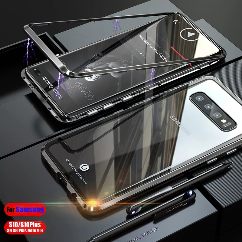 Роскошный Магнитный чехол для телефона Samsung Galaxy S10 Plus s S8 Note 8 S9 9 9|Бамперы| |