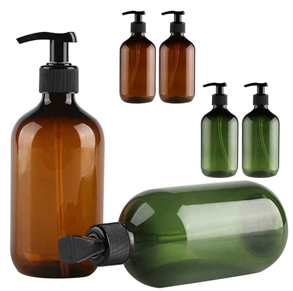 Прозрачные пластиковые бутылки из ПЭТ 2 шт. с черными винтовыми крышками