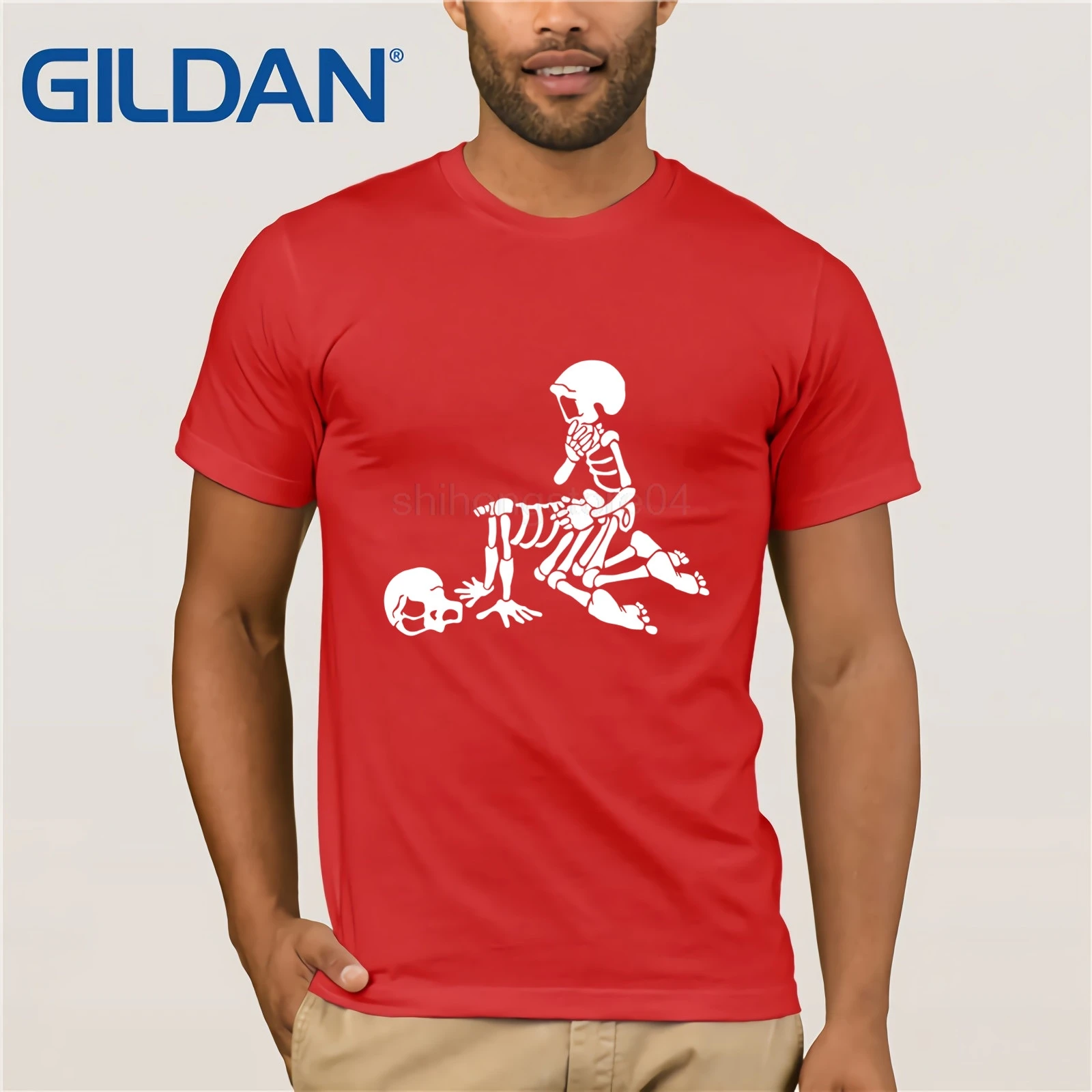Забавная Мужская футболка с принтом скелета и любви 100% хлопок | одежда