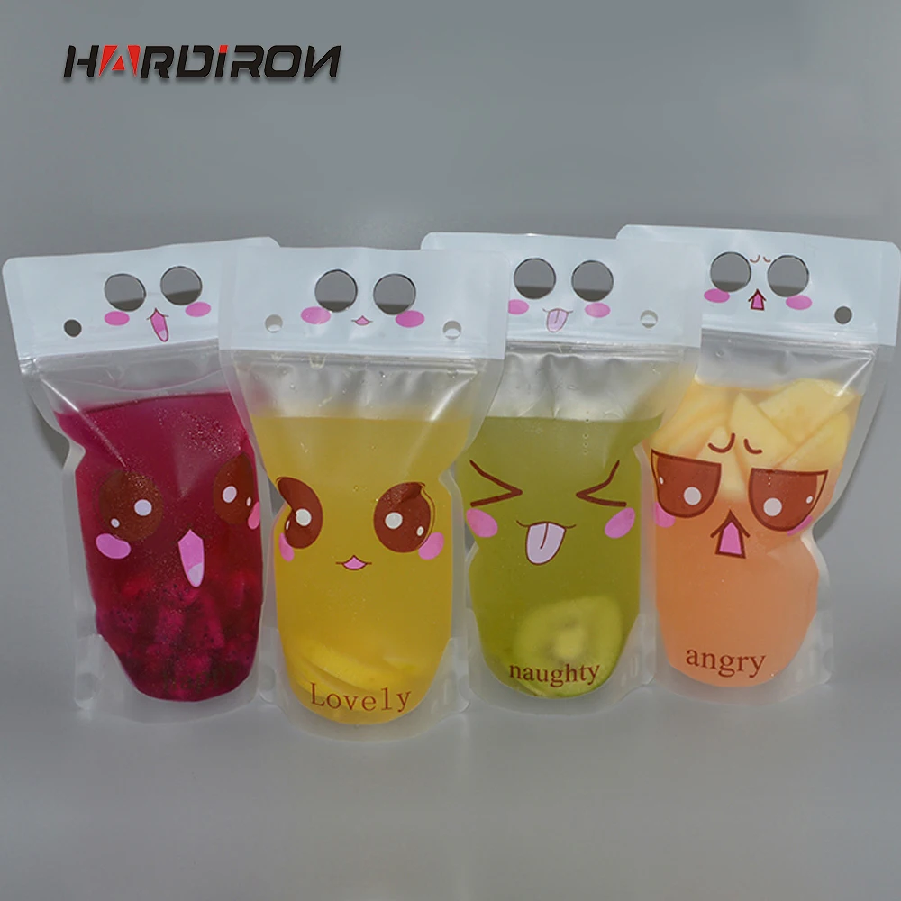 HARDIRON 100 шт. креативные одноразовые для напитков с изображением смайлика пакеты