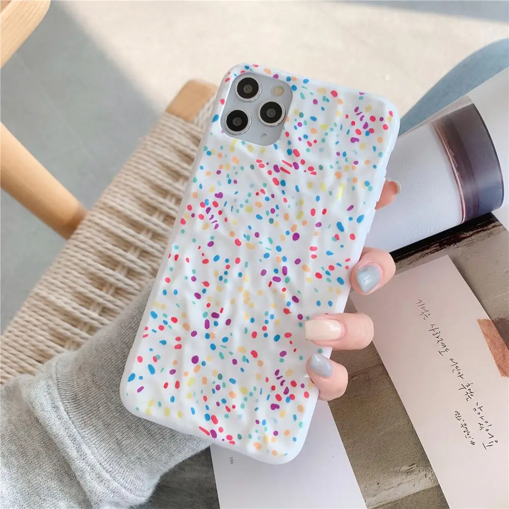 

Shockproof 3D Shell Colorful Dots Phone Case for iphone 11 12 Pro XS MAX XR X 6 6s 7 8 Plus Soft Silicone Back Cover Coques