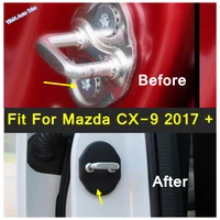 lapetus car accessories door lock buckles protector cover trim plastic fit for mazda cx 9 2017 2018 2019 2020 2021