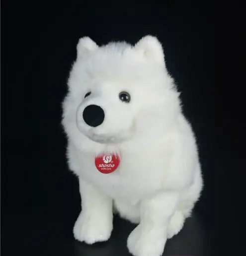 Новая игрушка белая плюшевая самоедов милая мягкая кукла на корточках для собаки