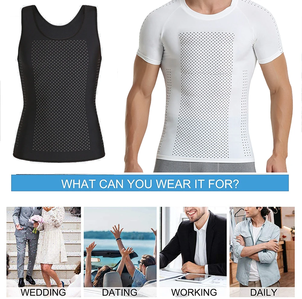 Men Slimming Vest Body Shaper Corset Compression Shirts Shapewear Girdle Shirts Modeling Strap Male Super Elastic Breathable