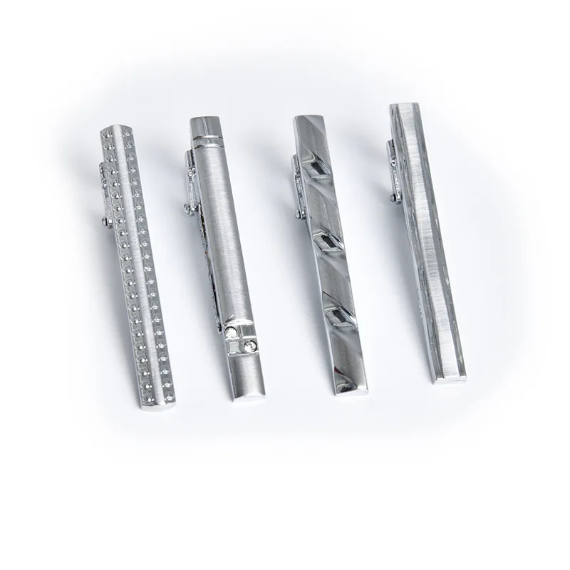 

High-end Tie Clip Men Jewelry Luxury Classic Sliver Tie Bar Carving Simple Smooth Clasp Necktie Clips Pin for Mens Gifts