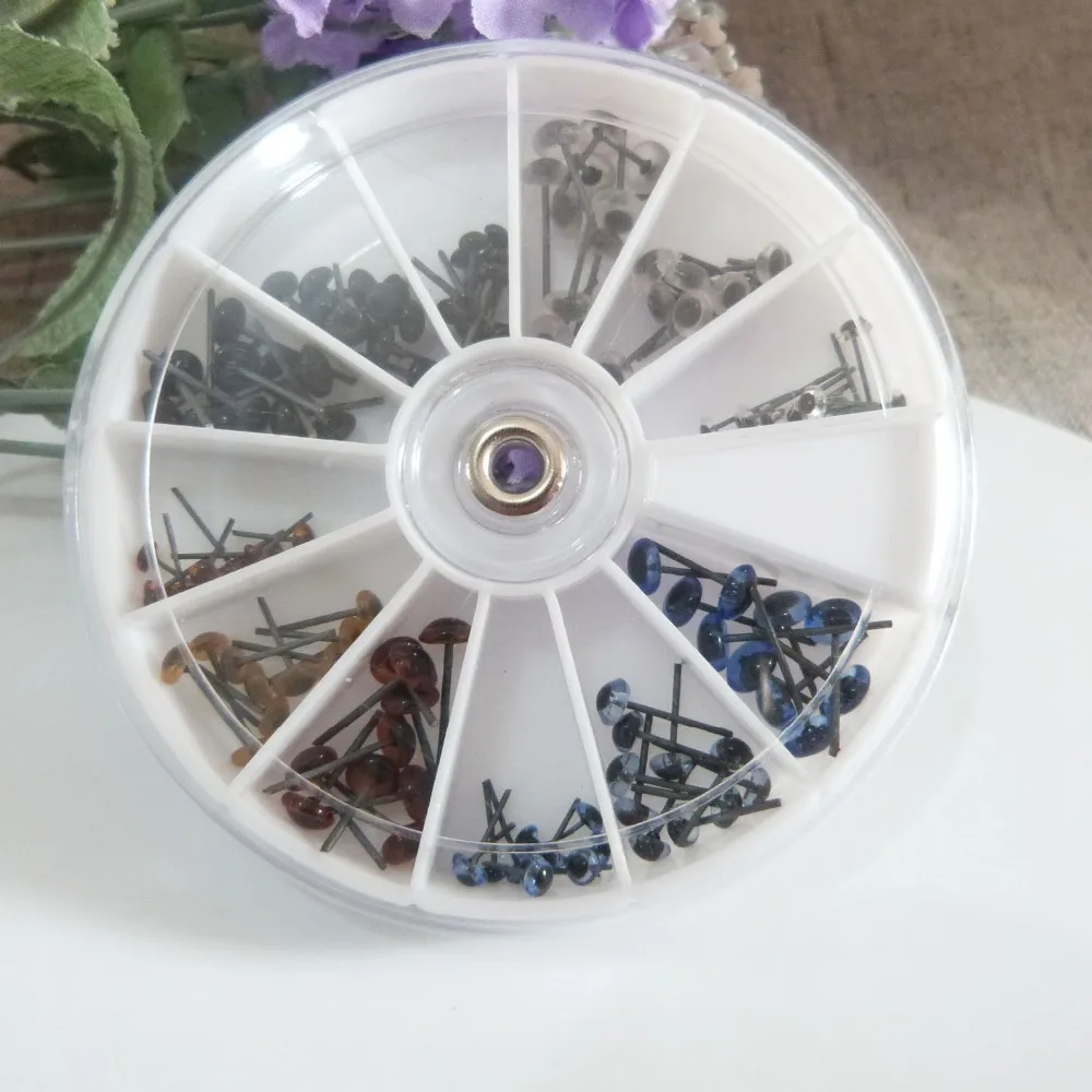 

120pcs/box--3mm/4mm/5mm pin glass toy eyes for diy handcraft findings for diy doll finsings---clear/blue/coffee/black color