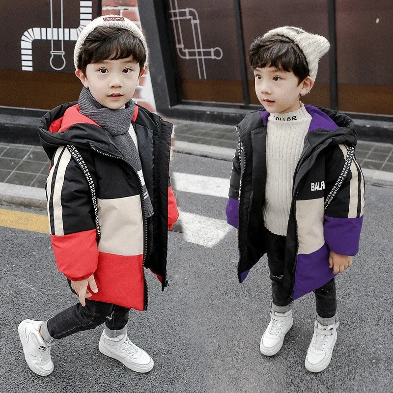 2019 новые модные зимние куртки с капюшоном парки для мальчиков-подростков одежда