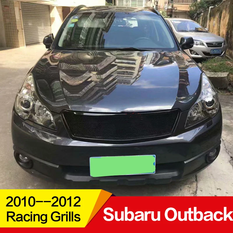 Использование для subaru outback Racing Grills 2010 11 12 лет углеродное волокно Refitt Передняя Центральная гоночная решетка крышка аксессуары