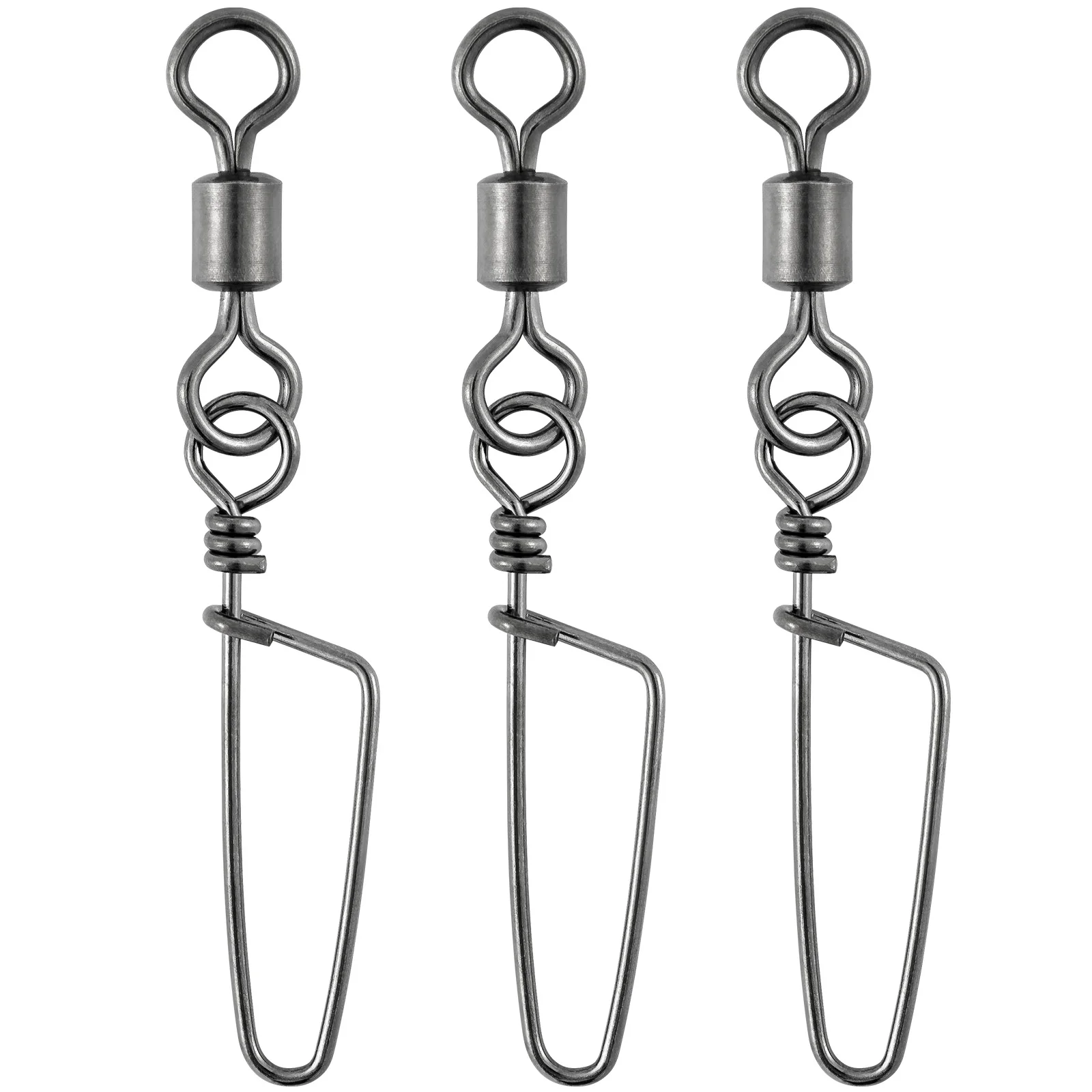 

30pcs Fishing Swivels Ball Bearing With Snap Connector Rolling Swivel Saltwater Stainless steel Fishing Tackle Accessories