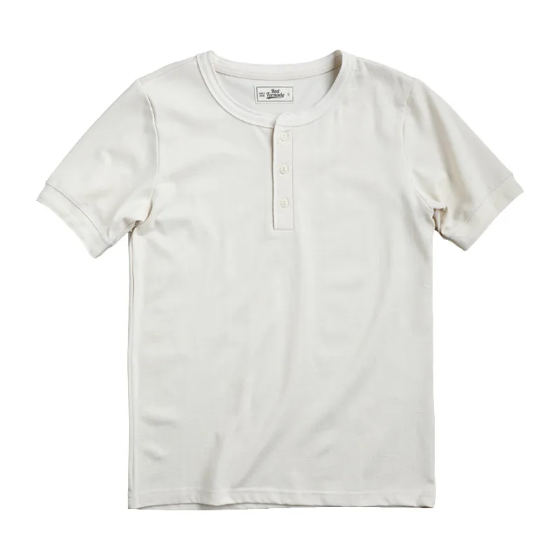 T1-0007 Red Tornado Read Description! Asian Size Super Good Quality Mans 260GSM Heavy Thick Casual Henley Tee Cotton 7 Colours