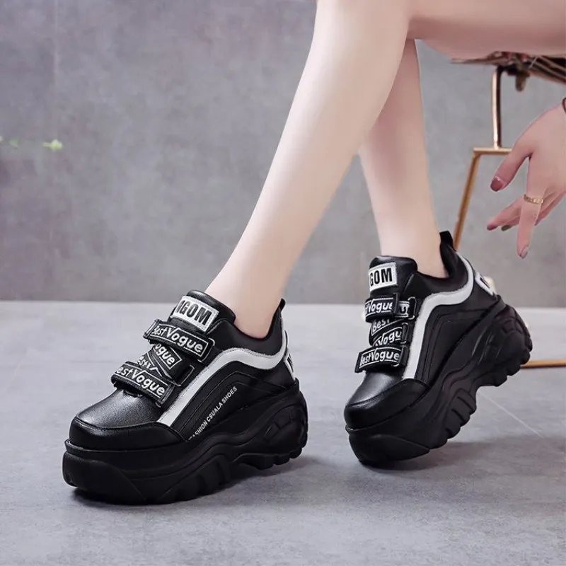 

Trending Women Chunky Sneakers 2020 Spring Platform Sneakers Ladies Wedges Casual Shoes For Woman Leather Sports Dad Shoes 7CM