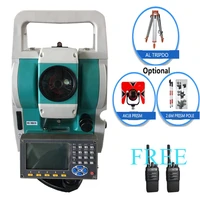 complete set double lcd total station with free walkie talkie total station