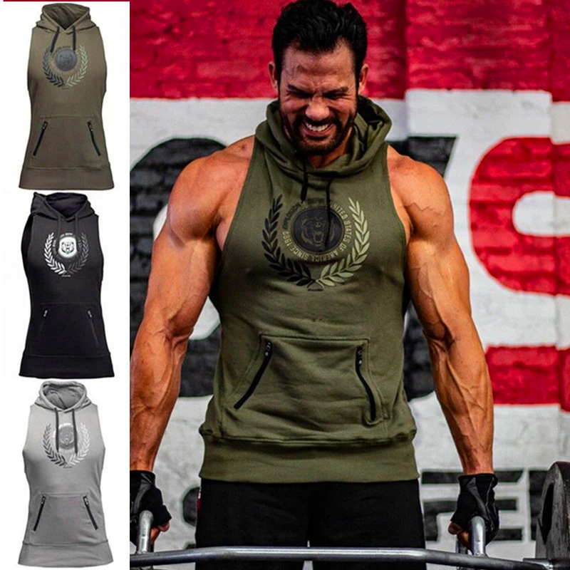 Осенние брендовые майки для бодибилдинга толстовки спортивная одежда топы