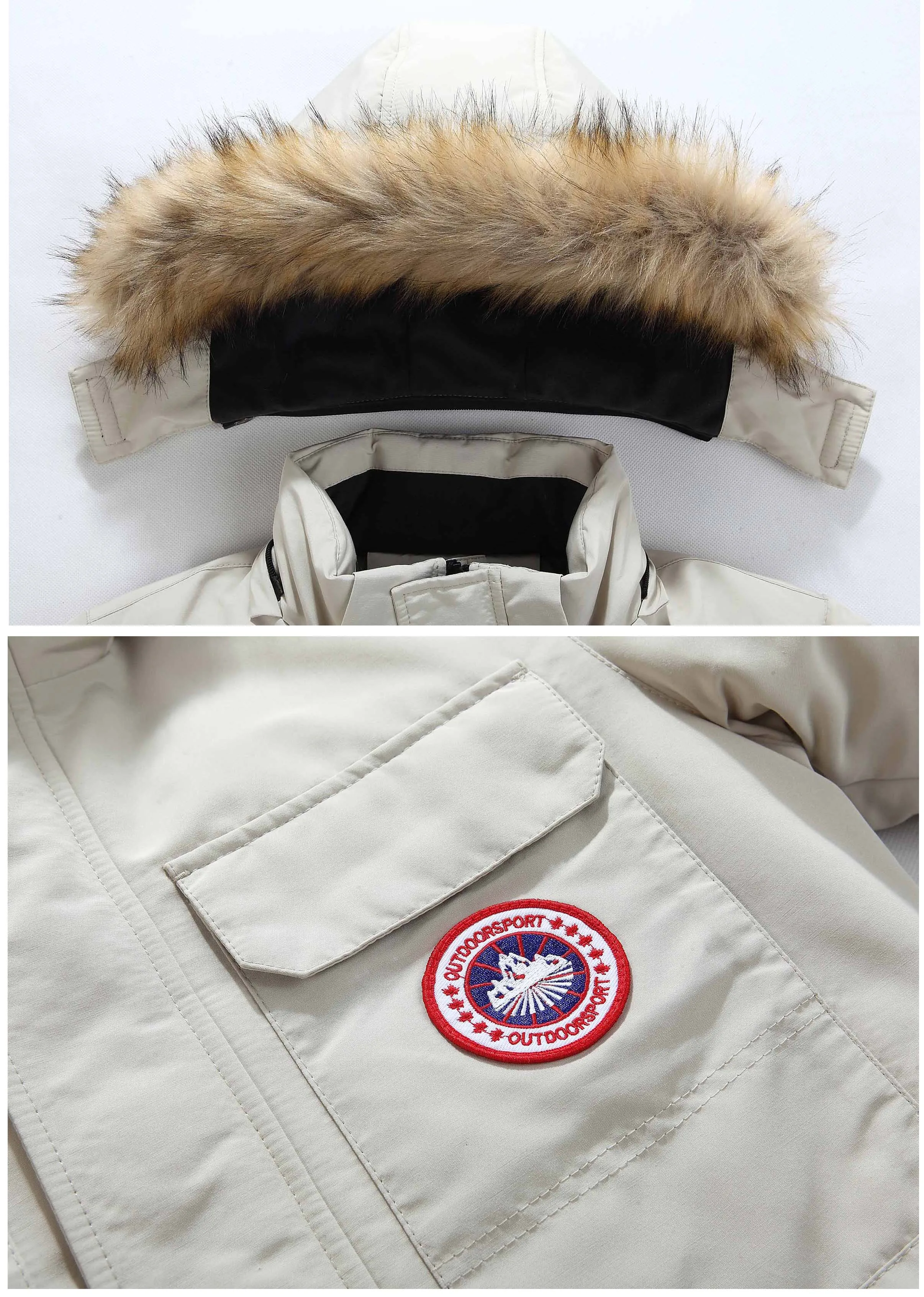 Открытый Для мужчин зимние пальто с мехом верхняя одежда капюшоном Повседневное