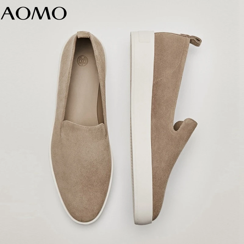 

Туфли AOMO AZH08 женские из мягкой натуральной кожи, простые лоферы, без застежки, плоская подошва, осень 2021